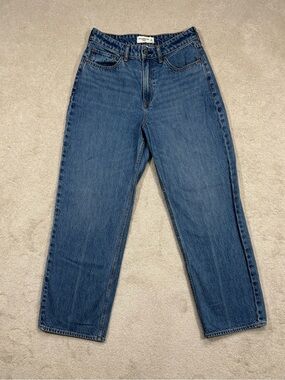 Abercrombie & Fitch Curve Love High Rise Loose Jeans Medium Wash Size 28